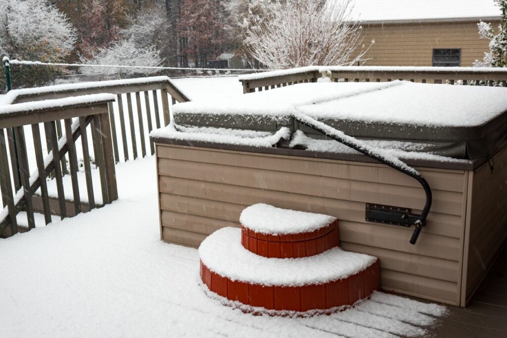 using hot tub winter